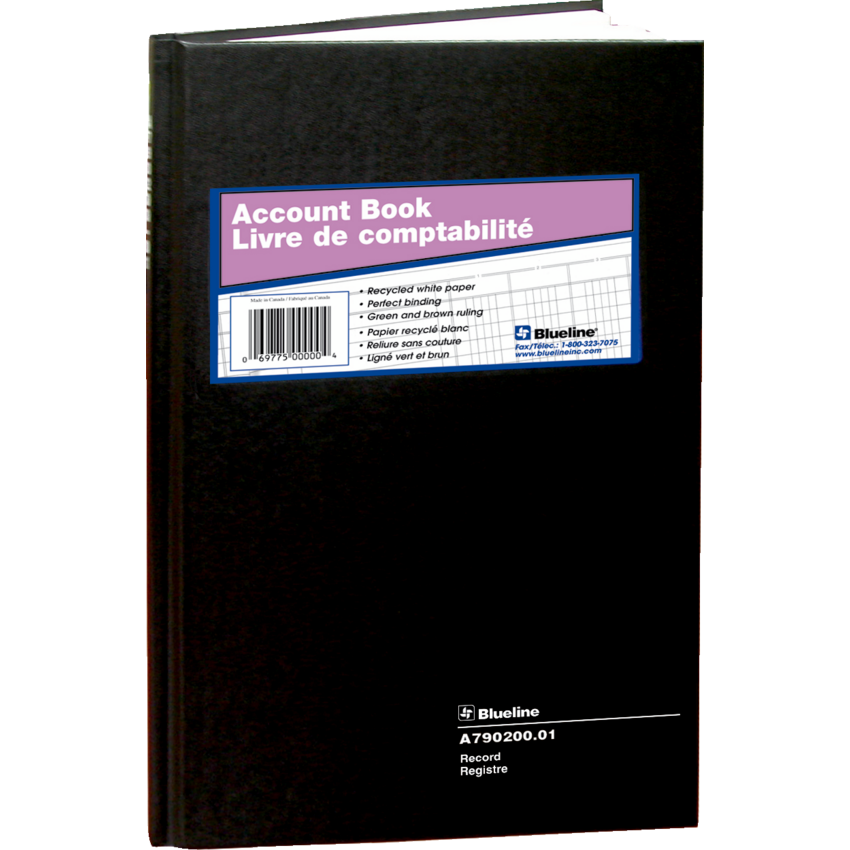 Blueline® A790 Account Book 12-1/2x7-5/8" Record