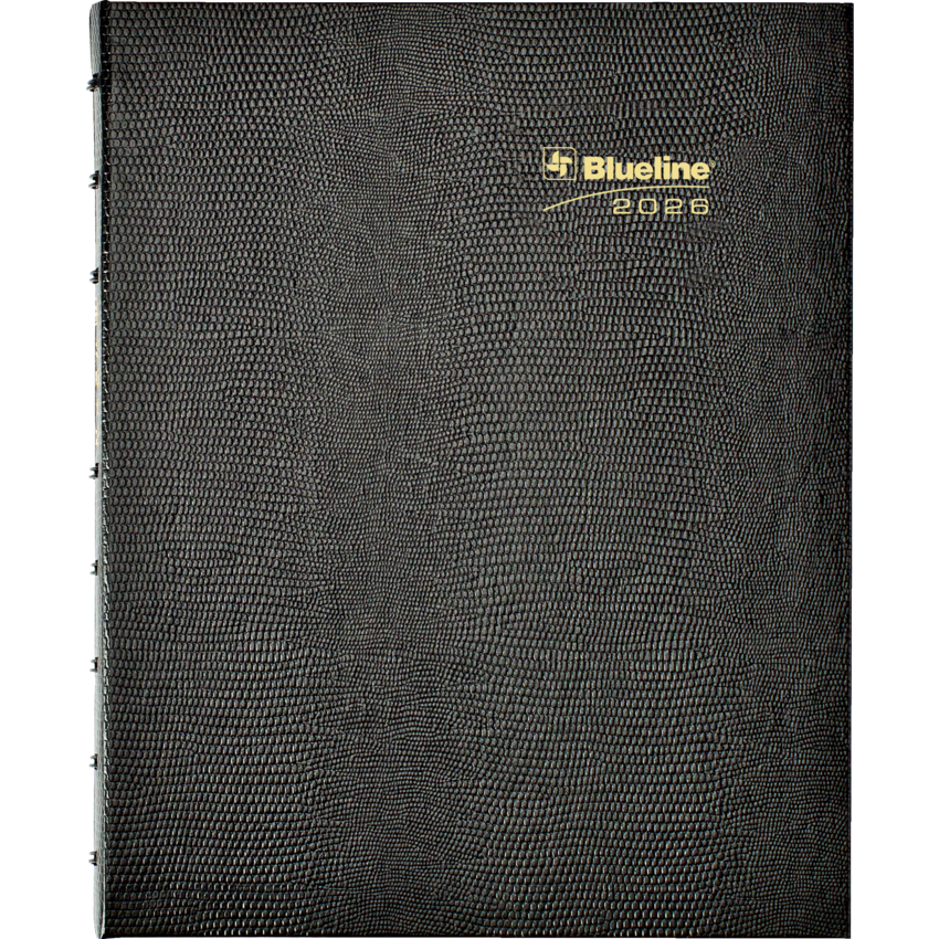 Blueline® MiracleBind™ CoilPro™ Monthly Planner Hard Cover 9-1/4" x 7-1/4" Bilingual Black