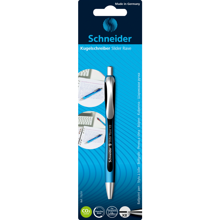 Schneider Slider Rave Retractable Ball Point Pen Extra Broad Black