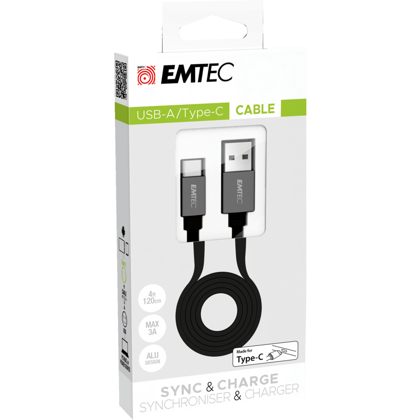 Emtec™ Charging Cable USB-A to Type-C 4'