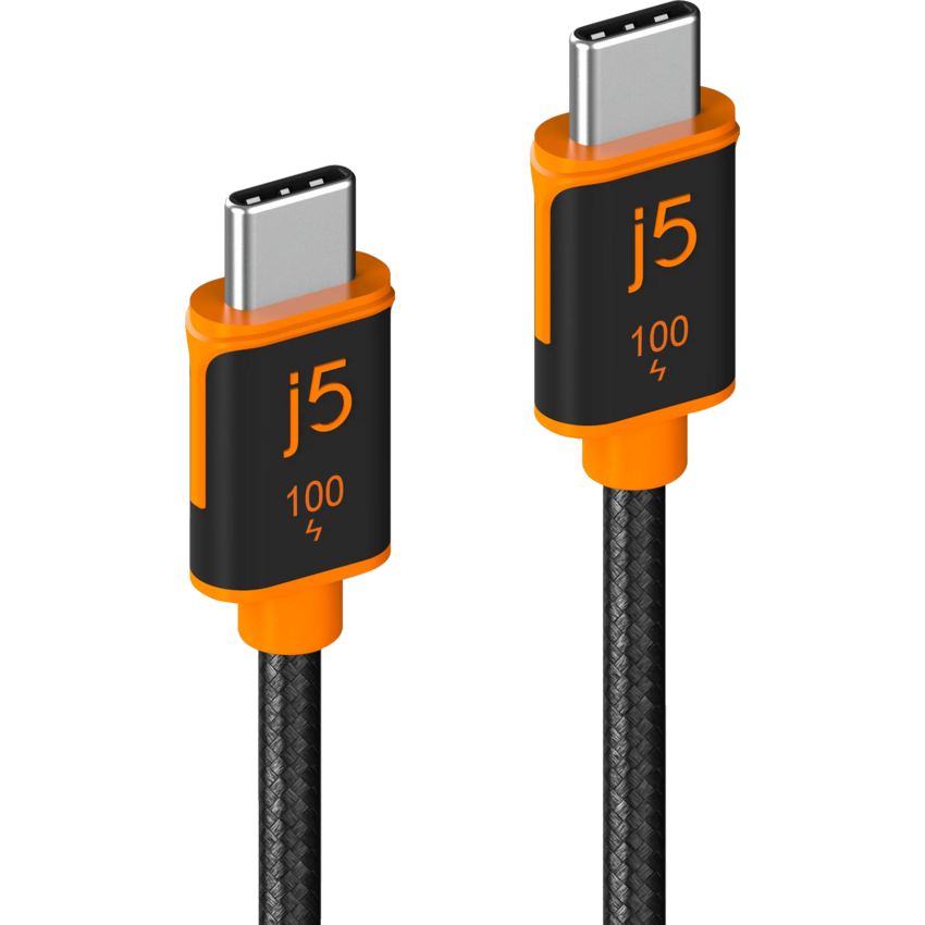 j5create® USB-C® Sync and Charge Cable 9.8' Black