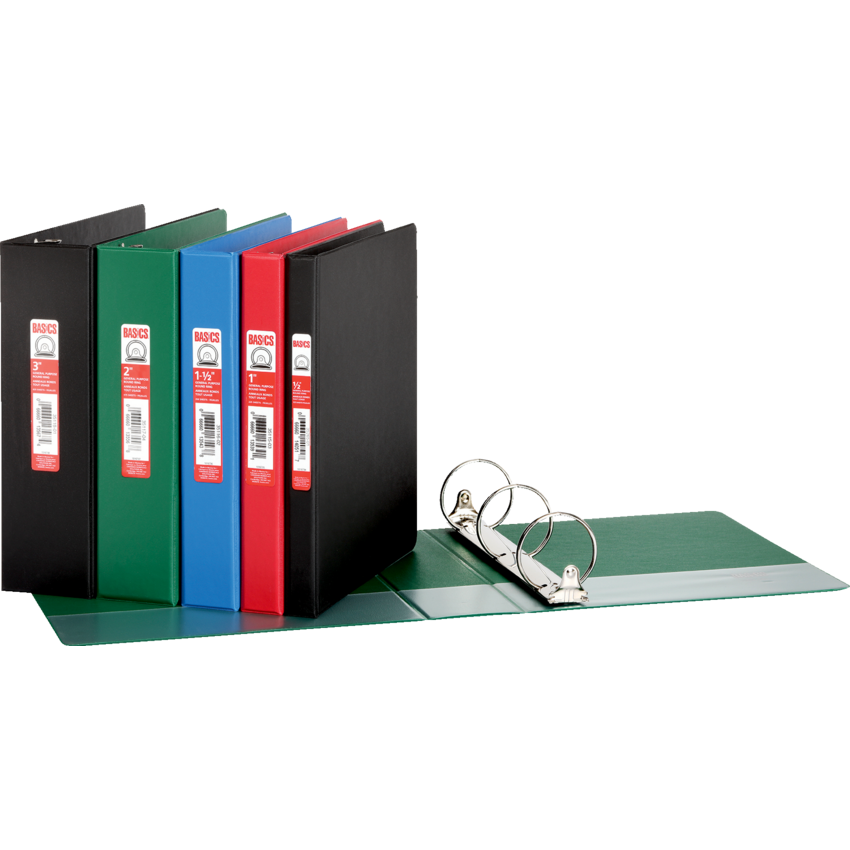 Basics® Round Ring Binder 1/2" Black