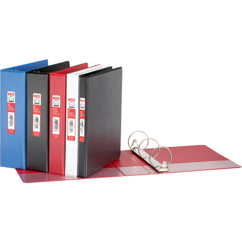 Basics® Customizable Round Ring Binder 5/8" Black