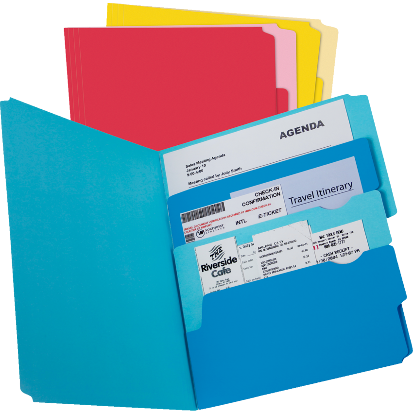 Pendaflex Divide-It-Up™ Multi-Section File Folders Letter Assorted Colours 24/pkg
