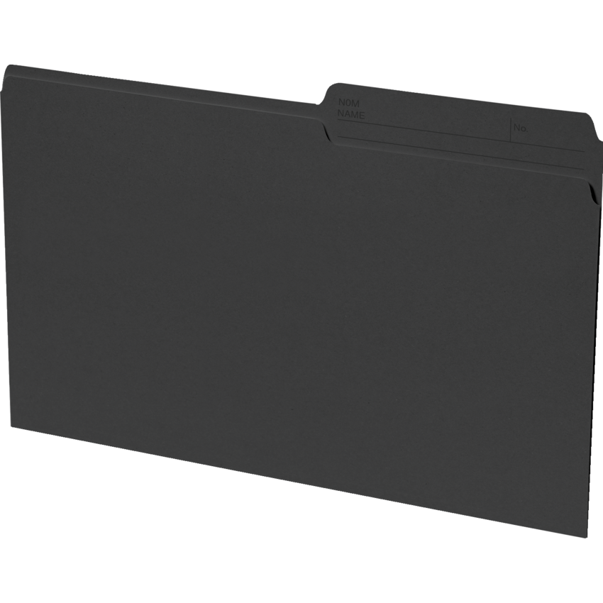 Basics® Coloured Reversible File Folders Legal Black 100/box