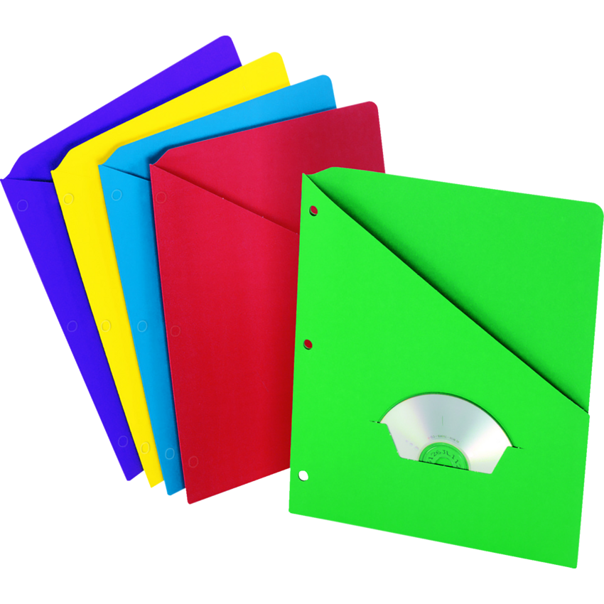 Pendaflex® Essentials™ Slash Pocket Project Folders Assorted Colours 25/pkg
