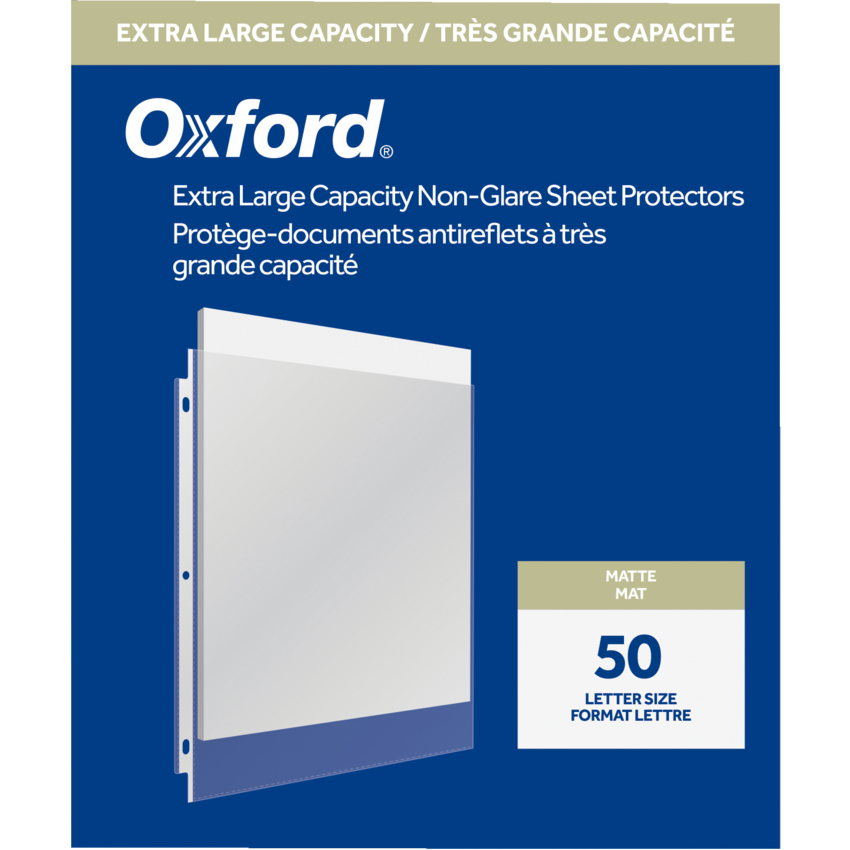 Oxford® Extra Large Capacity Heavyweight Page Protectors 3mil Letter 50/box