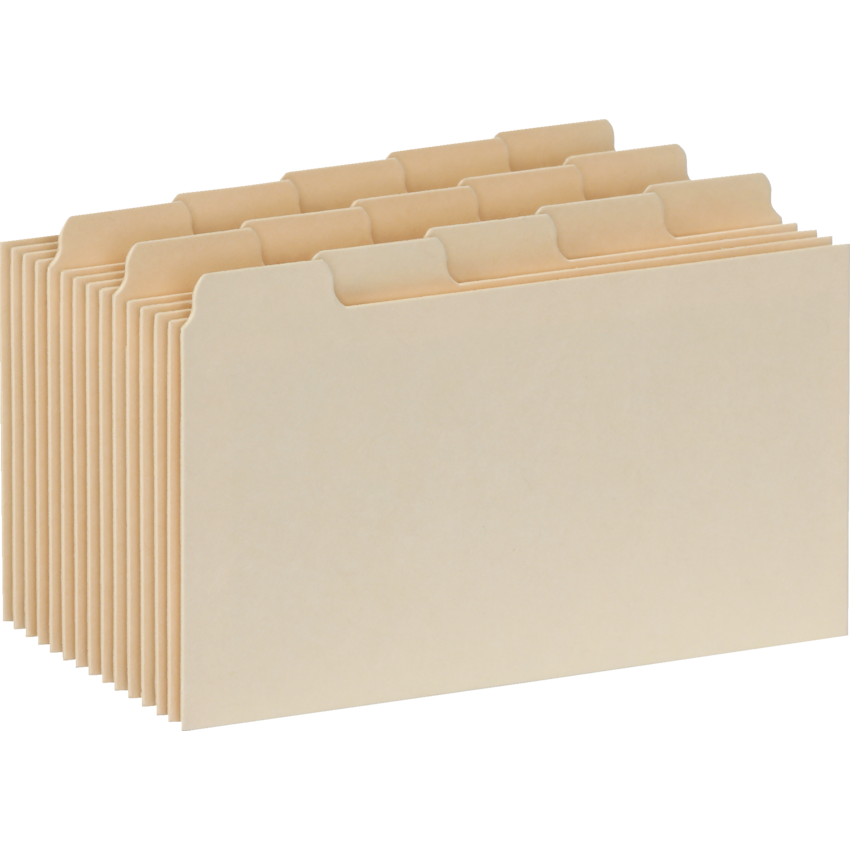 Oxford® Blank Card Guides 3" x 5" Manila 100/pkg