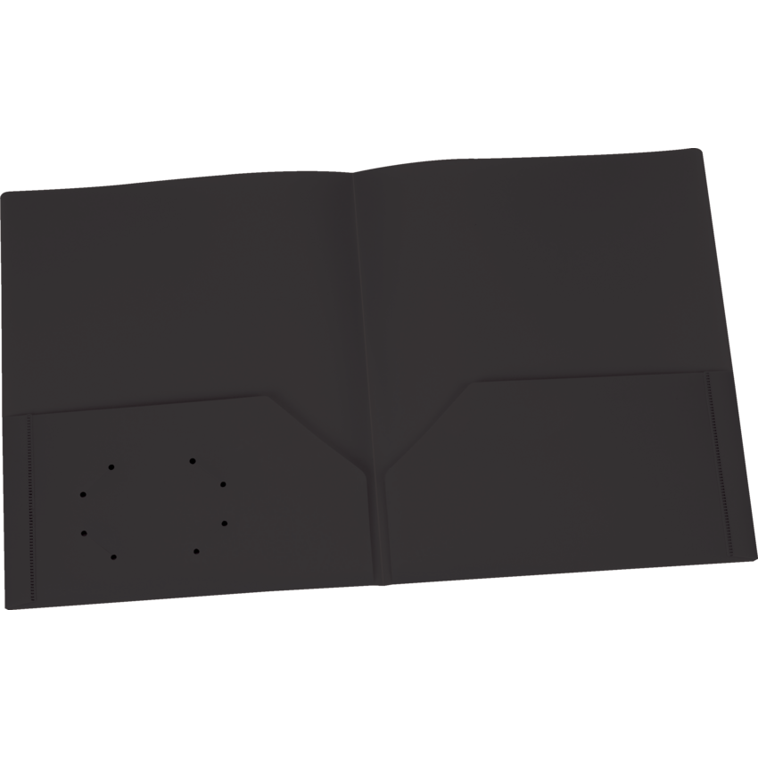 Oxford® Two Pocket Poly Portfolios 11-3/4" x 9-1/2" Black