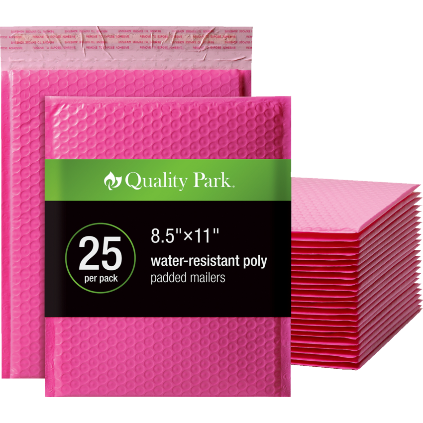 Quality Park® Bubble Mailers Pink 8-1/2" x 11" 25/box