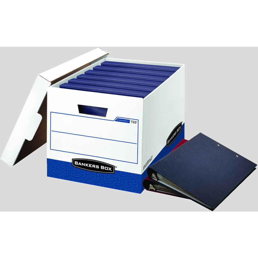 Bankers Box® Binderbox™ Storage Box 12 1/4"W x 18 1/2"D x 12"H White/Blue