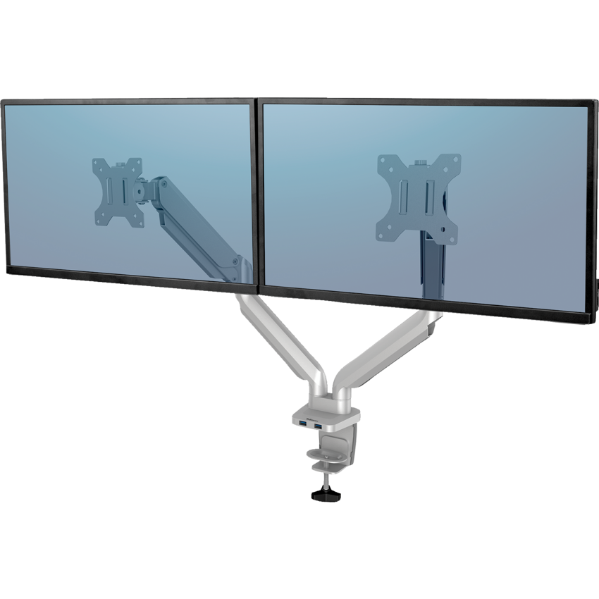 Fellowes® Platinum Series Monitor Arm Dual Silver
