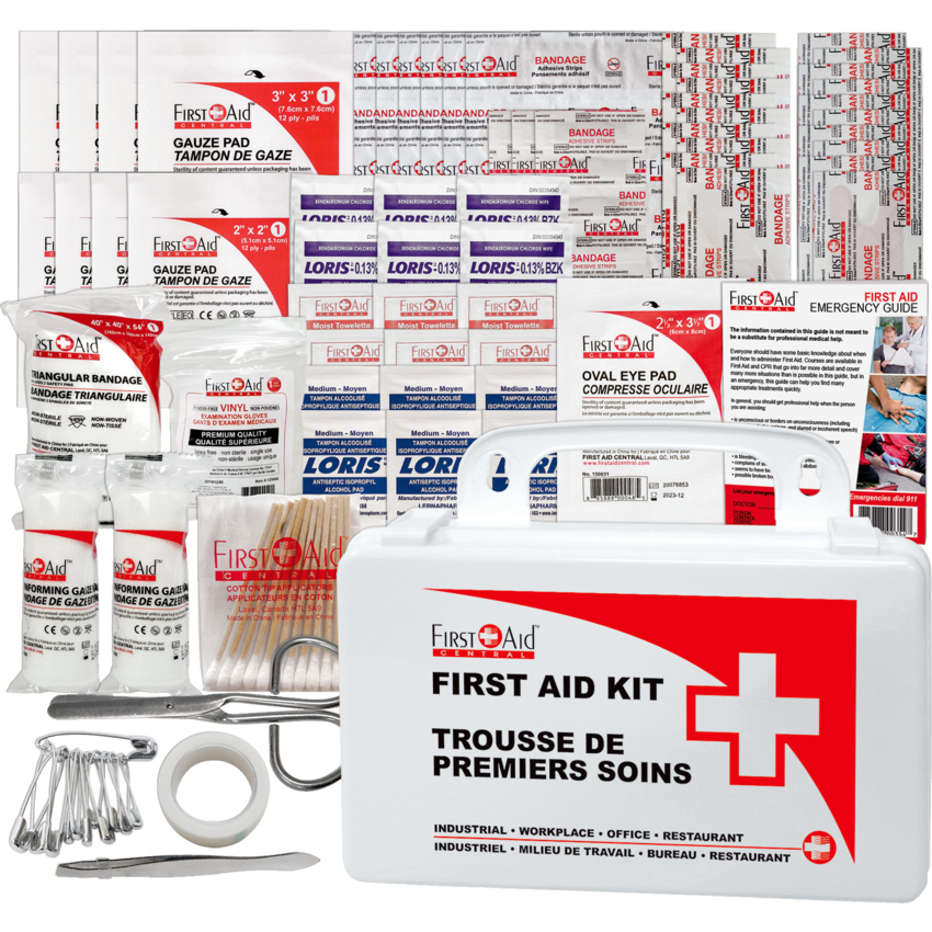 First Aid Central® First Aid Kit 124 pieces/kit