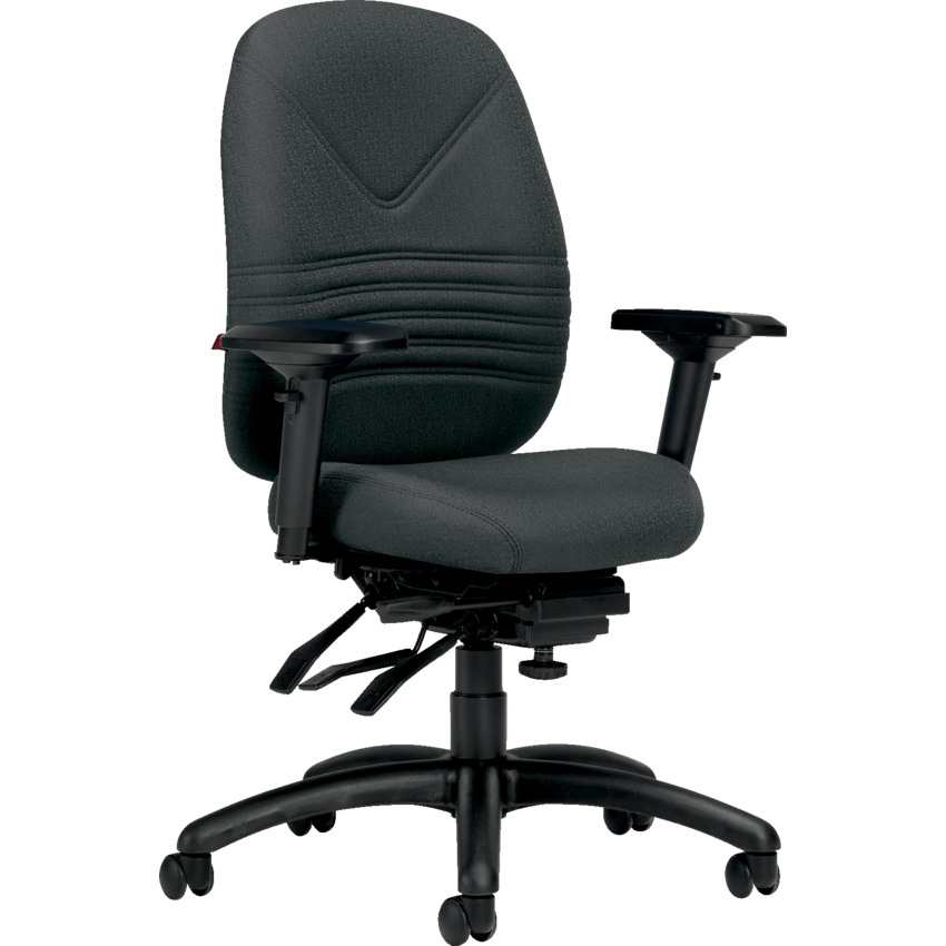 Basics® Chevron Ultra™ Medium Back Petite Seat Multi-Tilter Chair Fusion Fabric Graphite