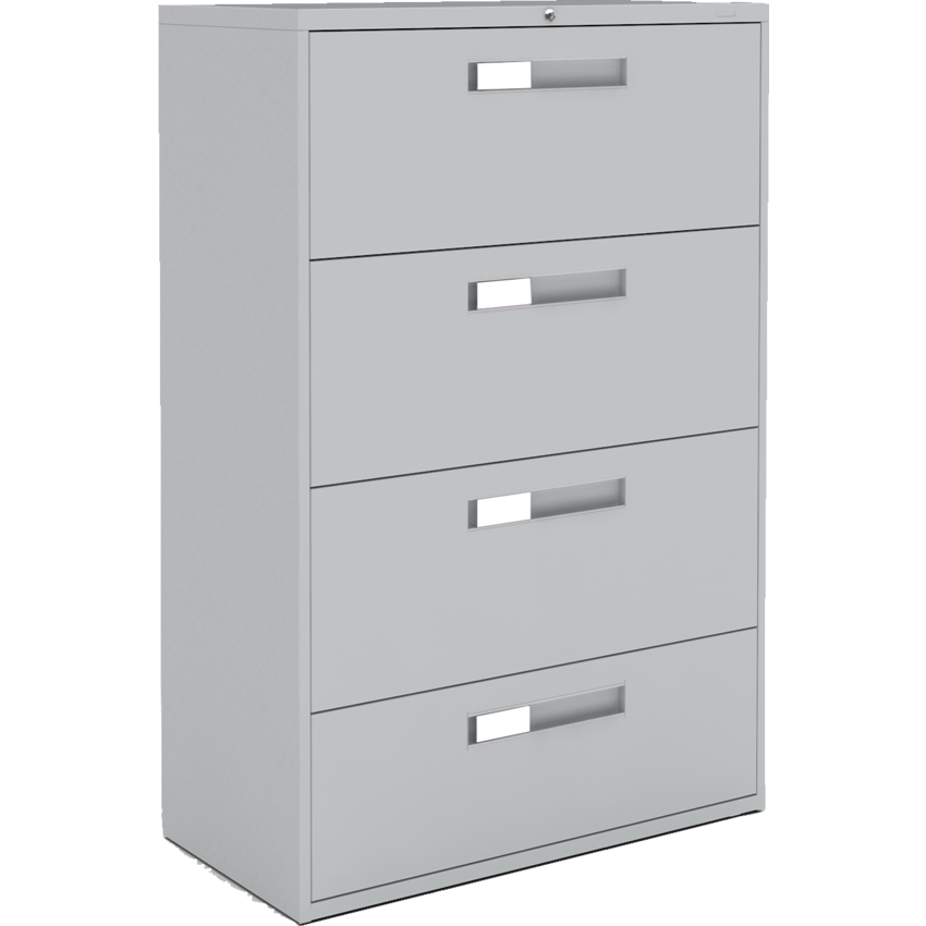 Global® Fileworks® 9300 Series Lateral File Cabinet 4-Drawer Grey