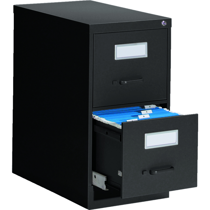 Global® Fileworks® 2600 Series Vertical File 2-Drawer Letter Black