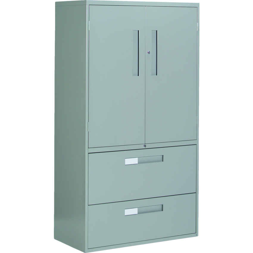 Global® Fileworks® 9300 Multi-Stor Cabinet 3 Shelves 2 Drawer Grey