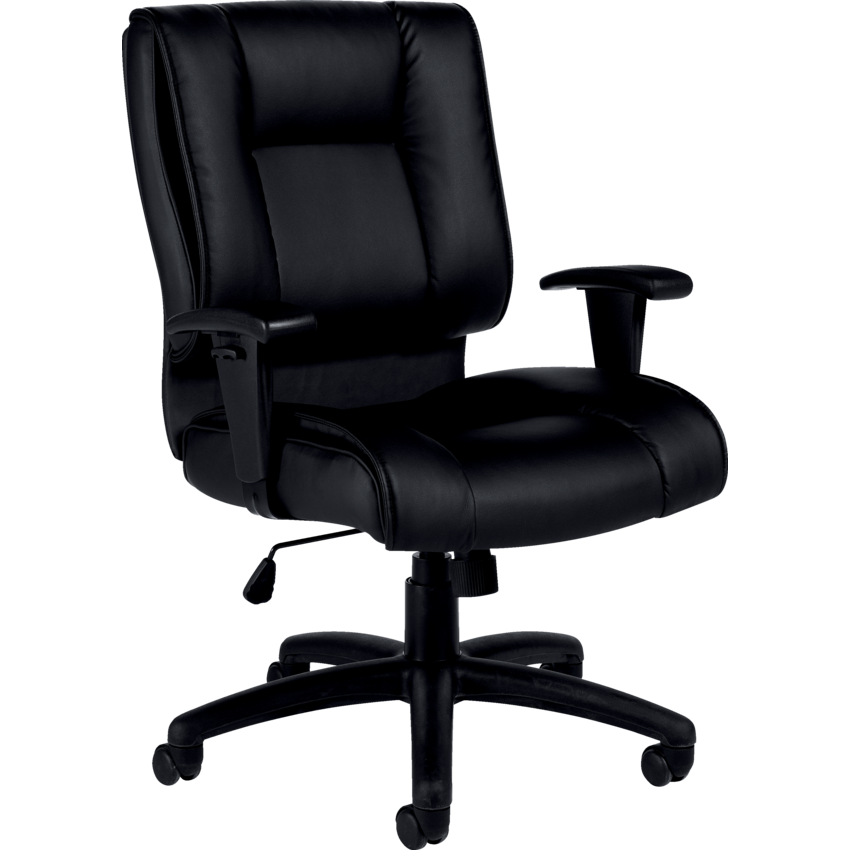 Offices to Go® Ashmont Tilter Chair Medium Back Bonded Leather Black