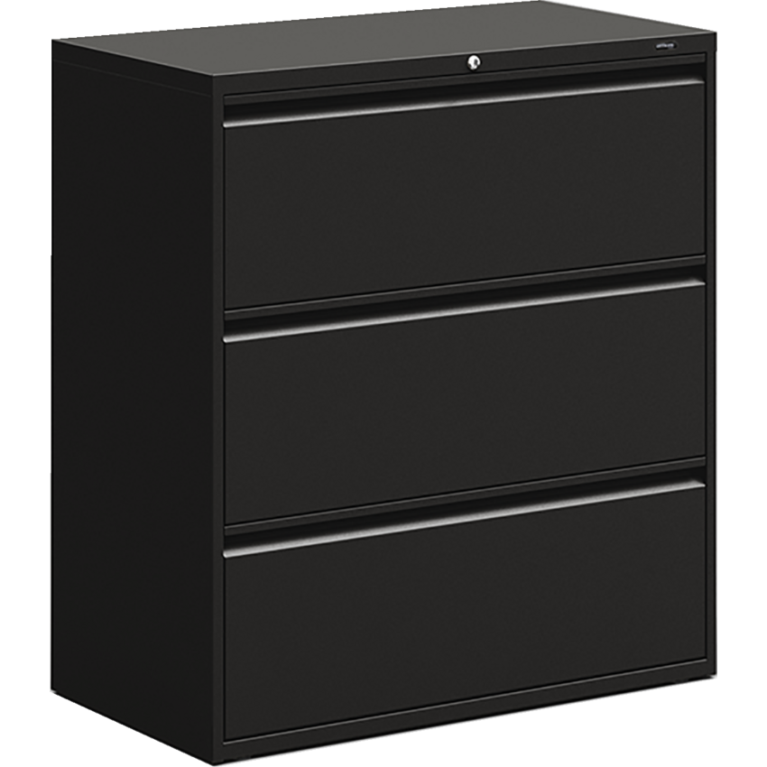 Offices to Go® Lateral File Cabinet 3-Drawer Black