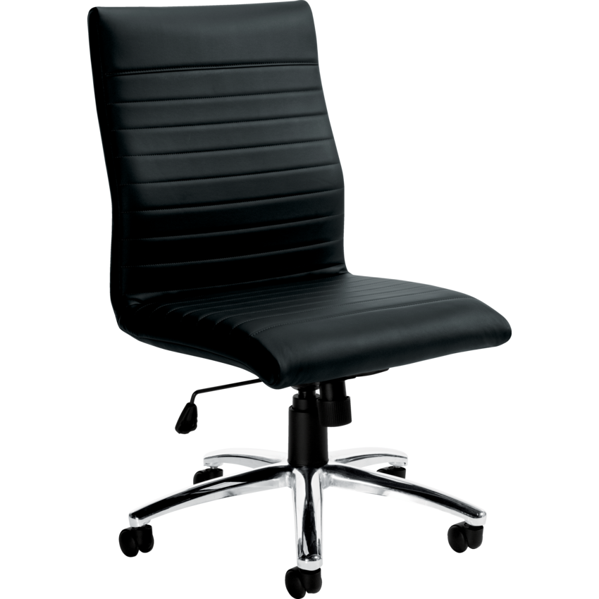 Offices to Go® Ultra Tilter Chair High Back Bonded Leather Armless Black