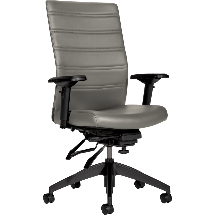 Basics® Elora™  Multi-Tilter High Back Chair Luxhide Light Grey