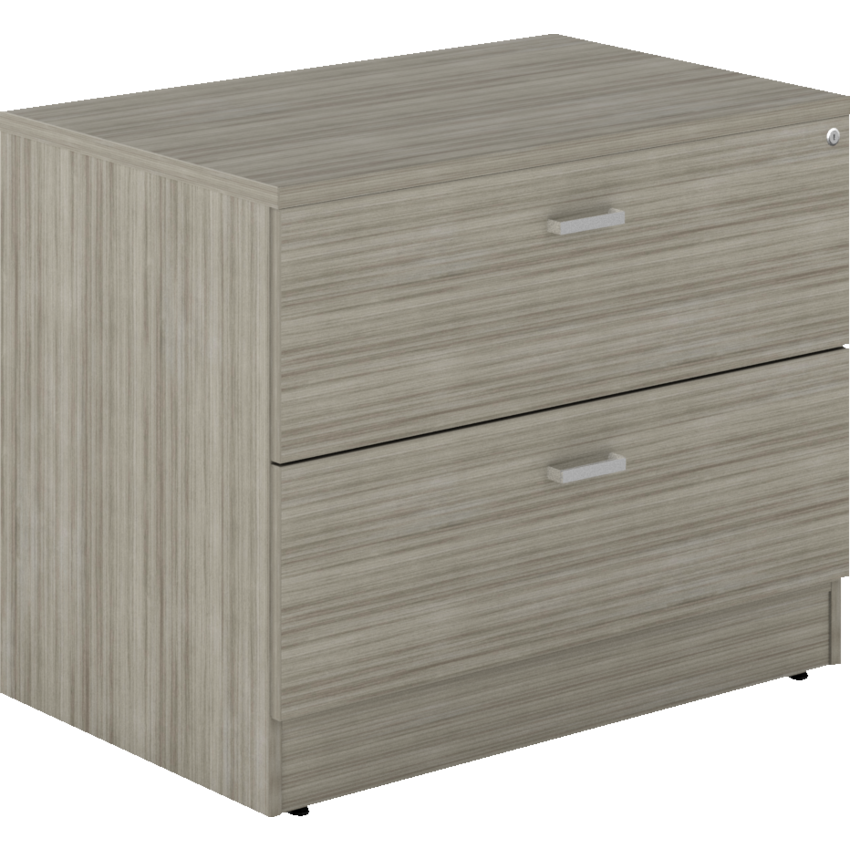 Offices to Go® Newland™ Lateral File w/ Top Cabinet 2 Drawer 36"W x 24"D x 29-3/5"H Noce Grigio finish