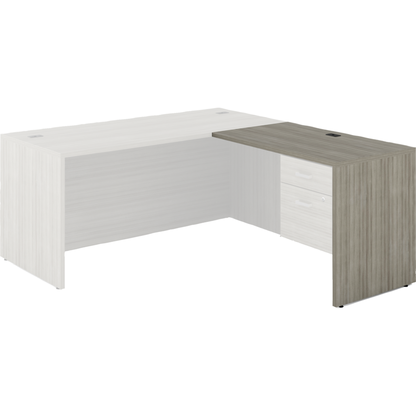 Offices to Go® Newland™ Return Shell 42"W x 24"D x 29-3/5"H Noce Grigio