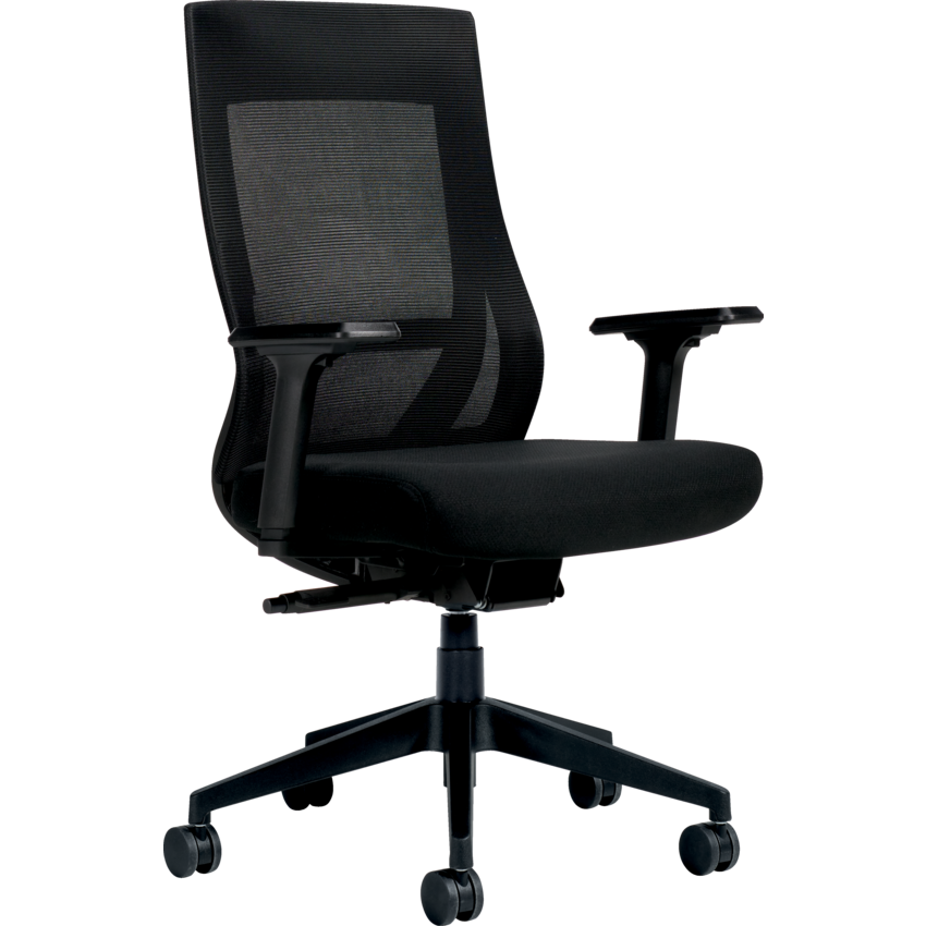 Offices to Go® Zim Synchro-Tilter Chair High Back Mesh Black