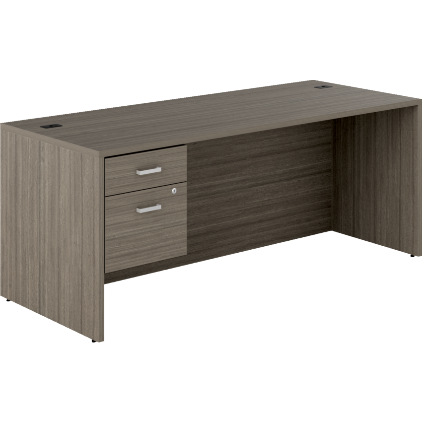 Offices to Go® Newland™ Single Pedestal Desk Hanging Box/File 72"W x 29-7/10"D x 29-3/5"H Absolute Acajou finish
