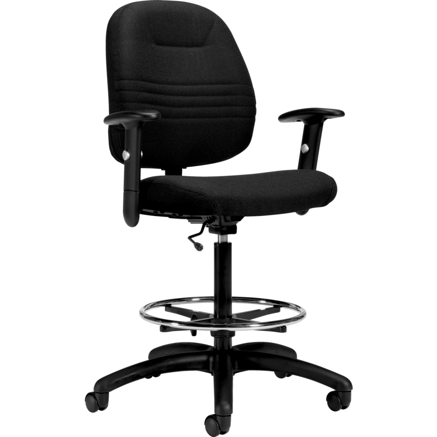 Basics® Comfort-Time™ Drafting Stool with Arms Fusion Fabric Carbon