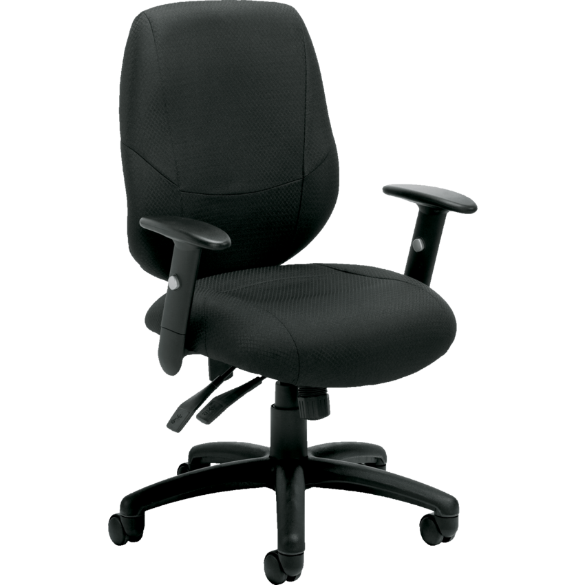 Offices to Go Six 31 Operator Chair Medium Back Quilt Fabric Black