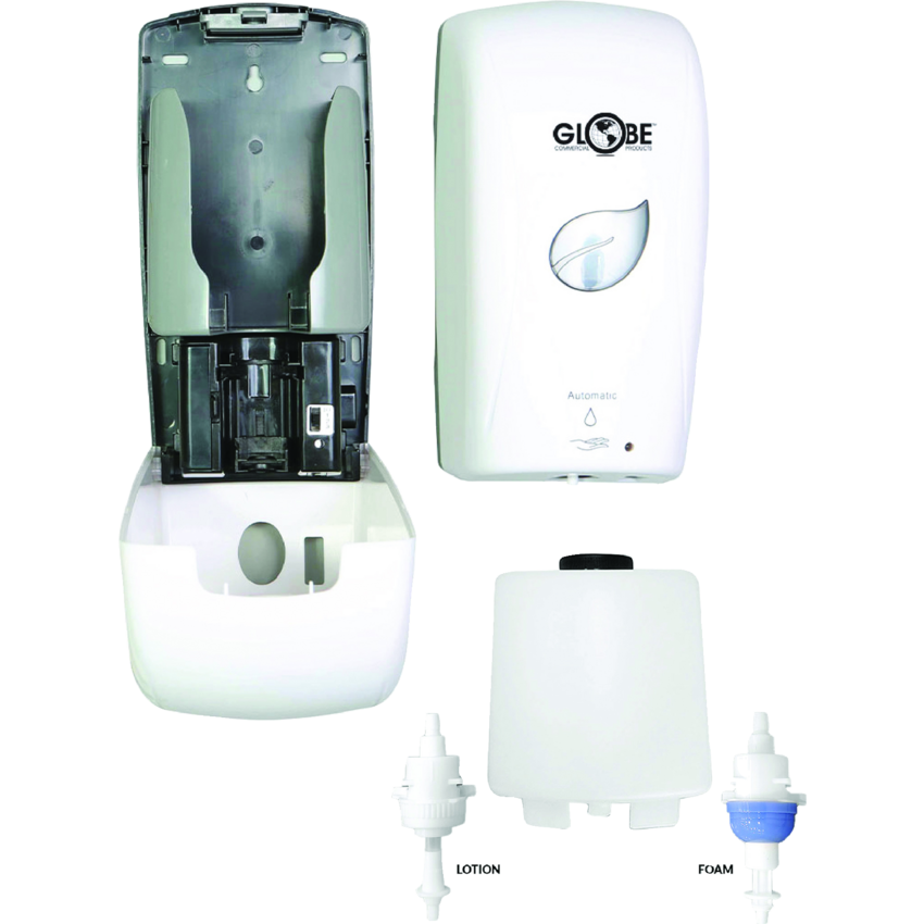 Globe™ Touch-Free Dual Tip Soap Dispenser White