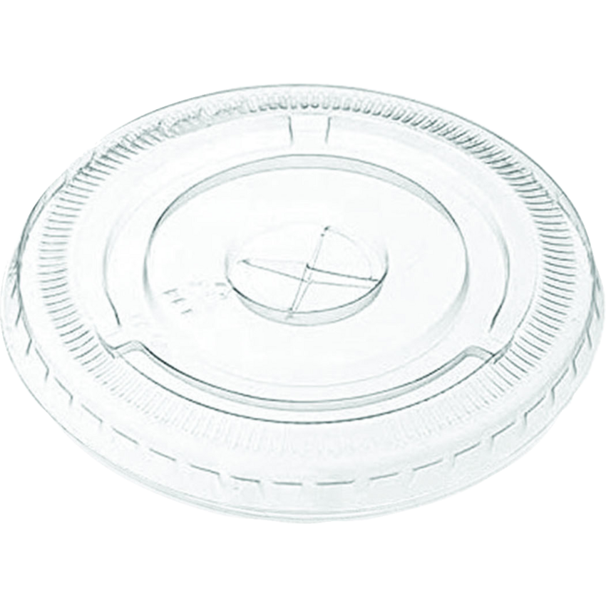 Globe™ PET Lids with Hole Flat 12-20 oz Clear 50/pkg