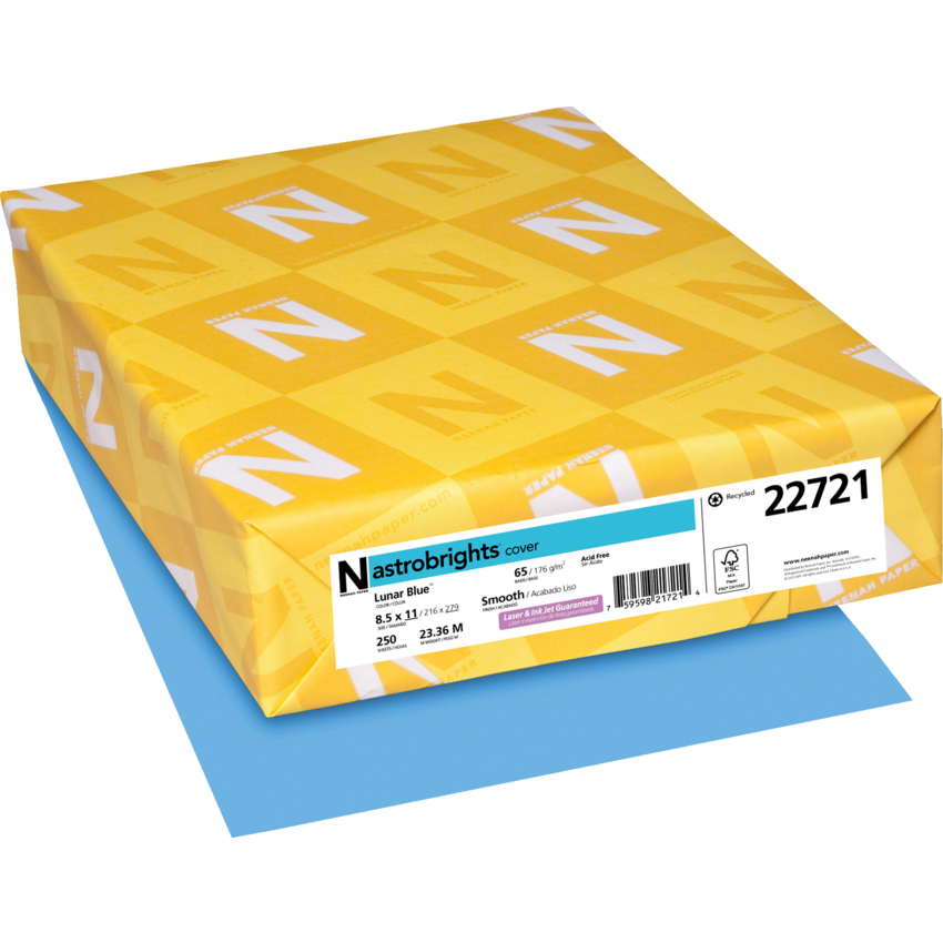 Neenah Astrobrights® Cardstock Letter Lunar Blue 250/pkg