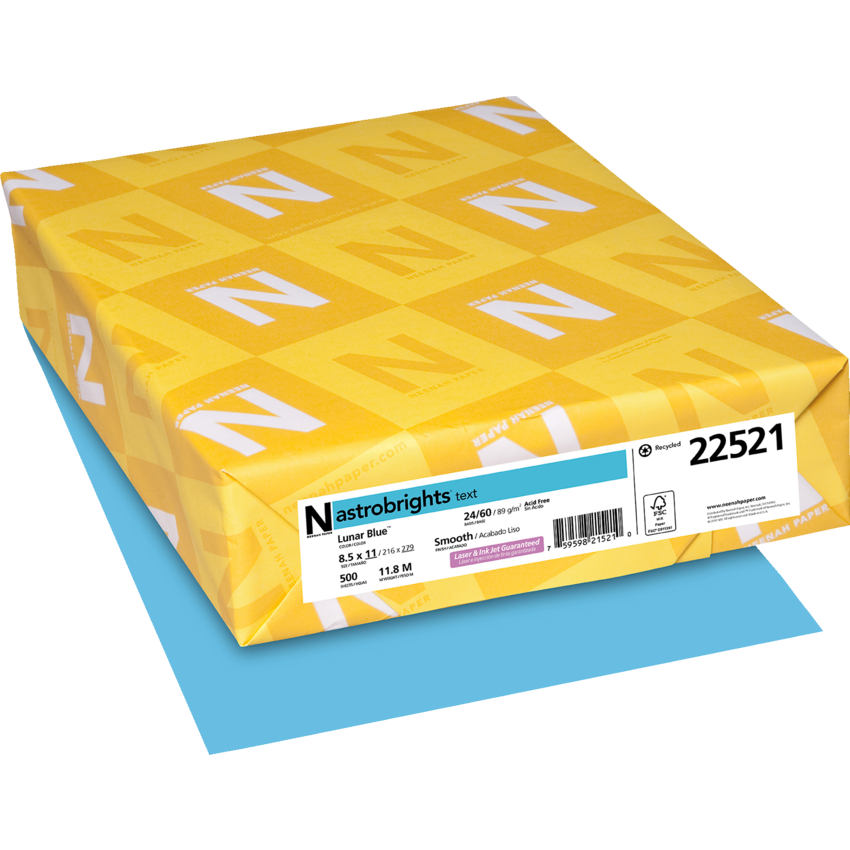 Neenah Astrobrights® Paper Letter Lunar Blue 500/pkg