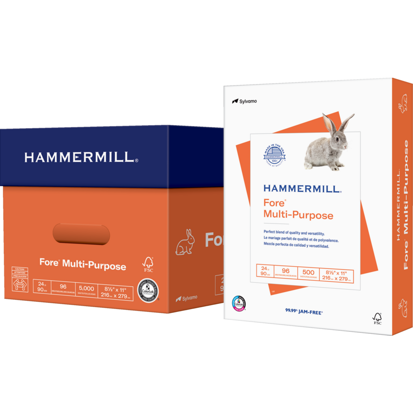Hammermill Fore Multipurpose Paper 96B 24lb 4.7mil Letter 500/pkg