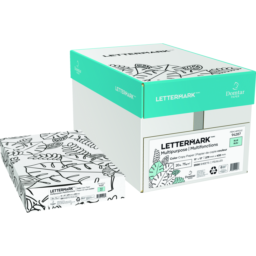 Domtar Lettermark™ Colors Multipurpose Coloured Paper Ledger Blue 500/pkg