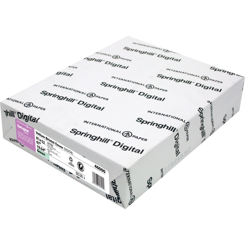International Paper Springhill® Vellum Bristol Cover Green 250 sheets/pkg