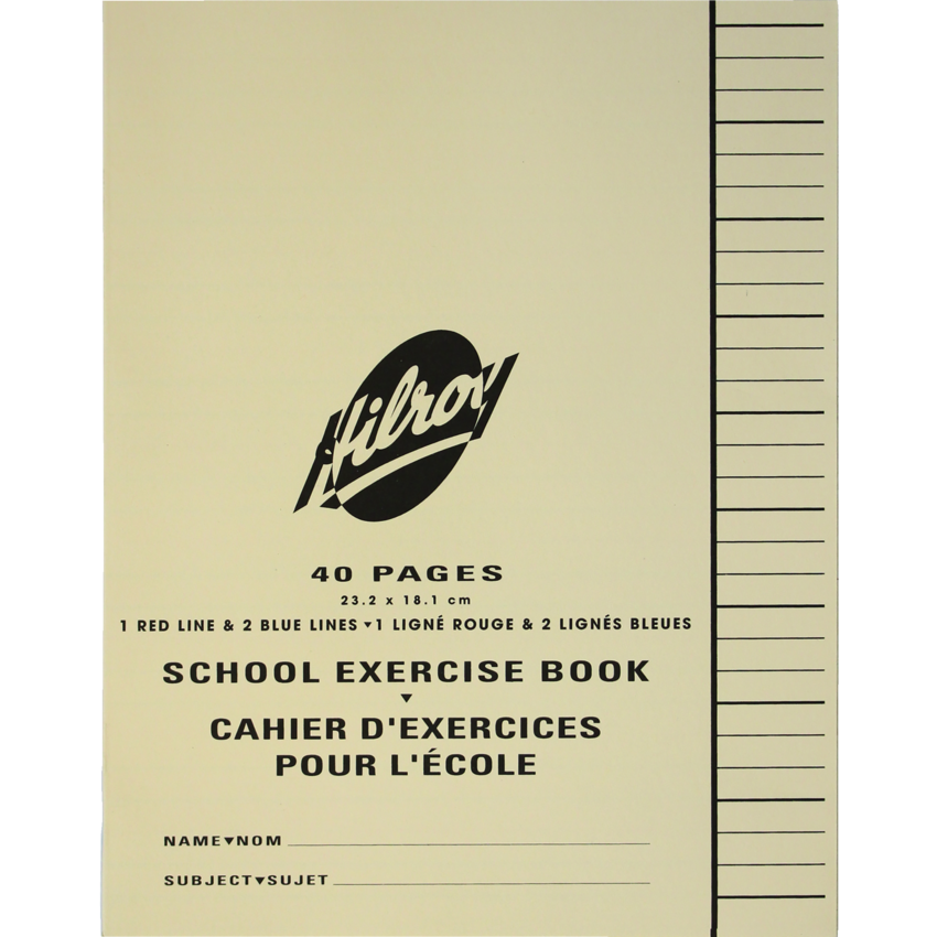Hilroy Exercise Book 8 mm interlined ruling 9-1/8" x 7 1/8" 40 pages
