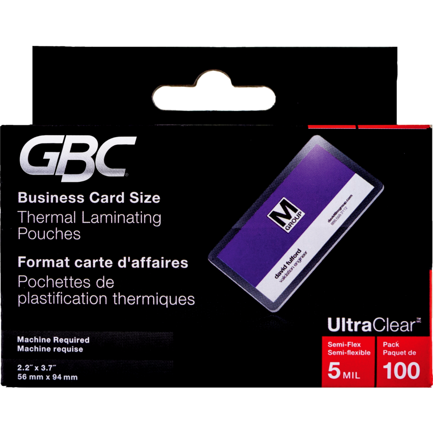 GBC® Ultra Clear™ Laminating Film Pouches Business Card 100/box