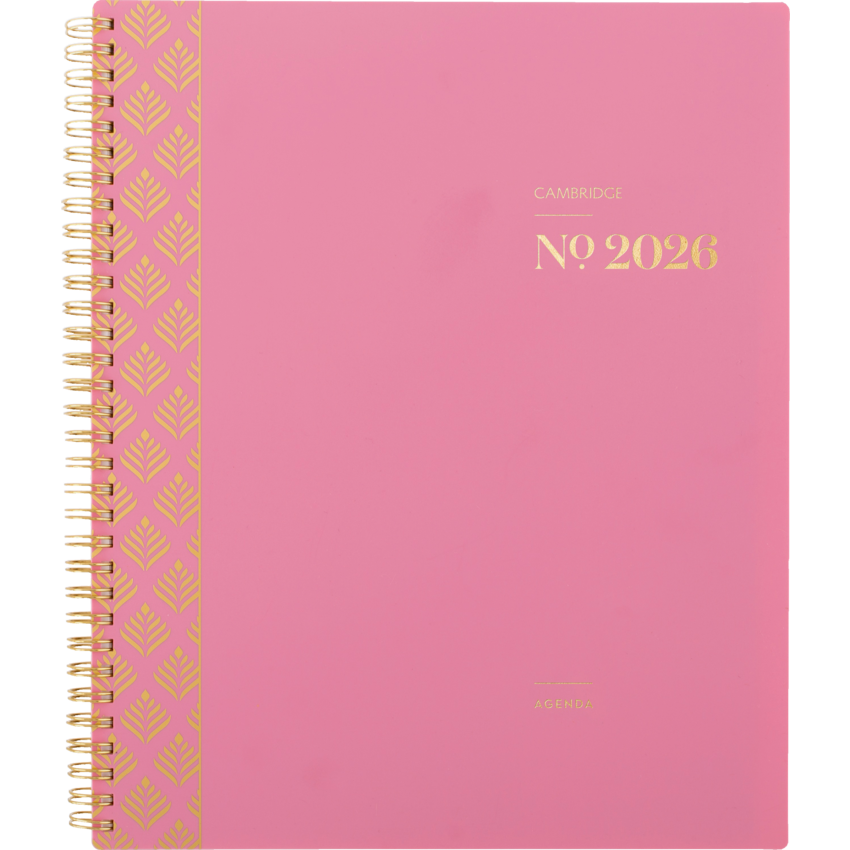 Cambridge® WorkStyle™ Balance Weekly/Monthly Planner 11" x 9" Bilingual Cosmetic Pink