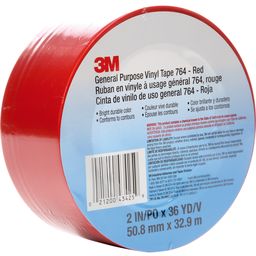 3M™ 764 Vinyl Tape 2" Red