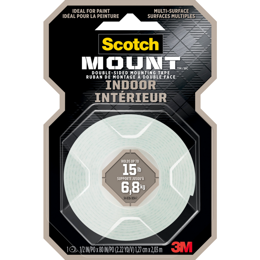 Scotch-Mount™ Indoor Double-Sided Mounting Tape 12.7 mm x 2 m