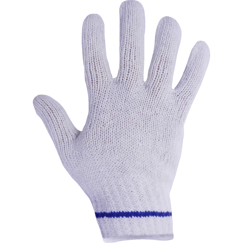 RONCO Vita™ Blue Line Knit Gloves Large White 12 pairs/pkg