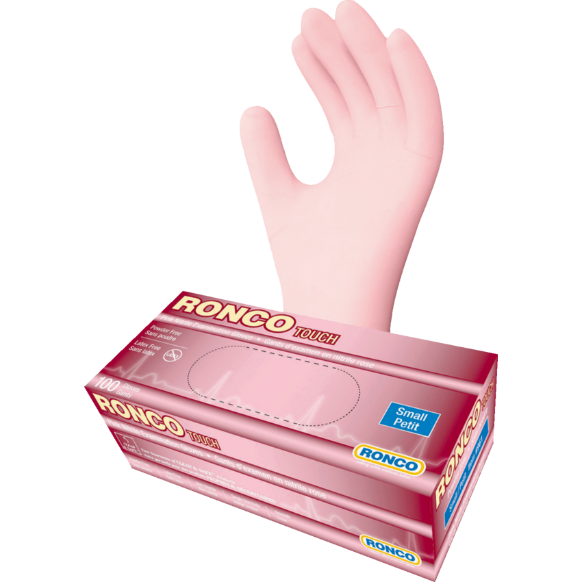 Ronco Touch Examination Gloves Small Pink 100/box