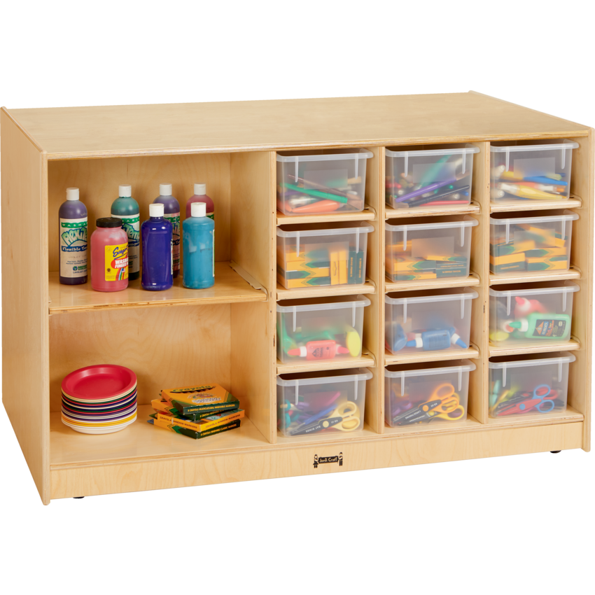 Jonti-Craft® Mobile Storage Island With Clear Bins