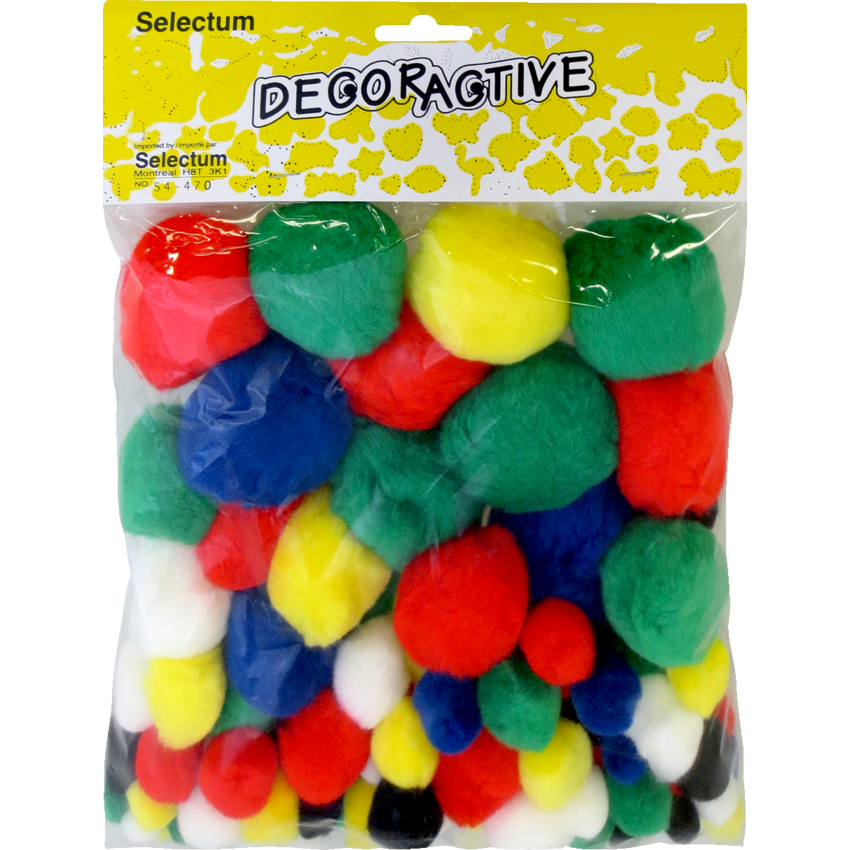 Decorative Pom Pom's Assorted Colours 100/pkg