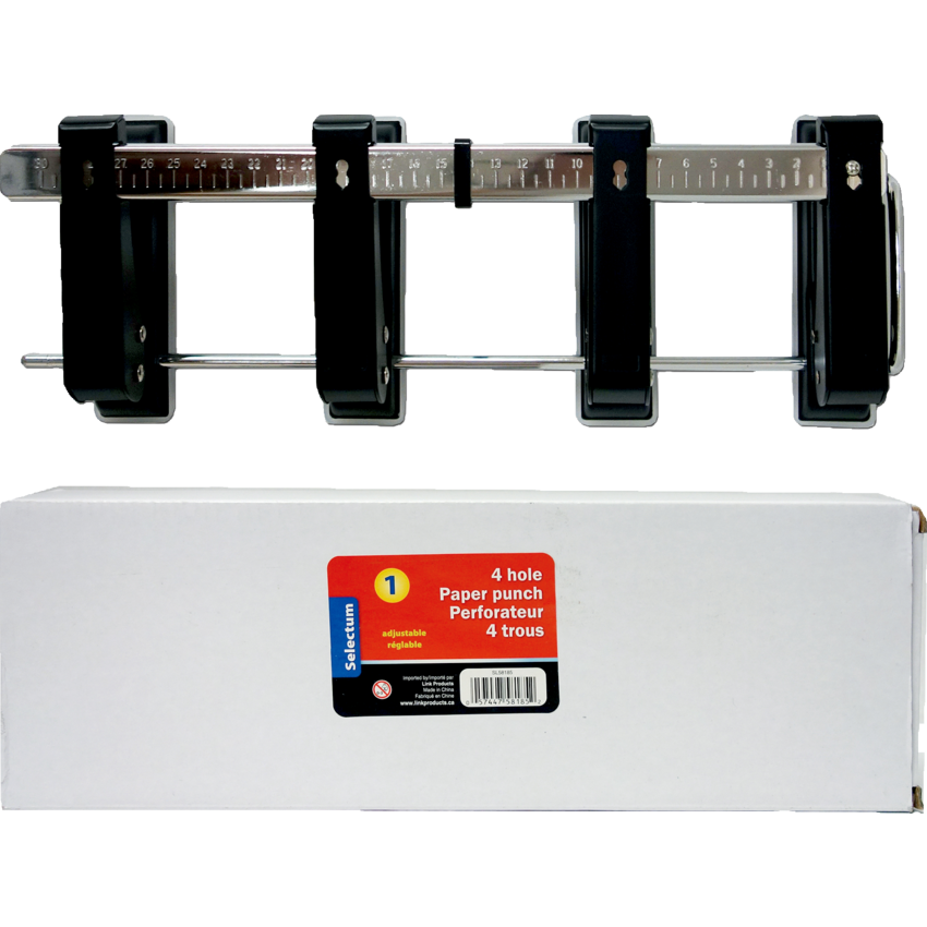 Selectum Adjustable Four-Hole Punch