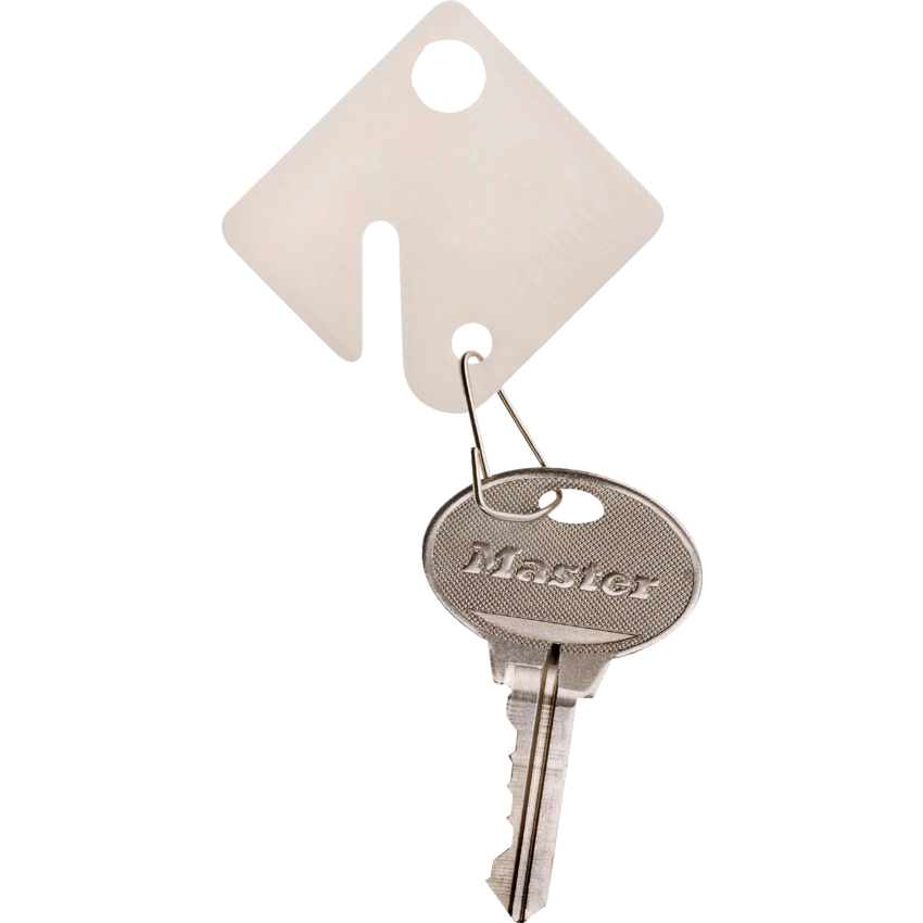 Master Lock® Plastic Key Tags Square/Slotted White 1-1/2" H 20/pkg