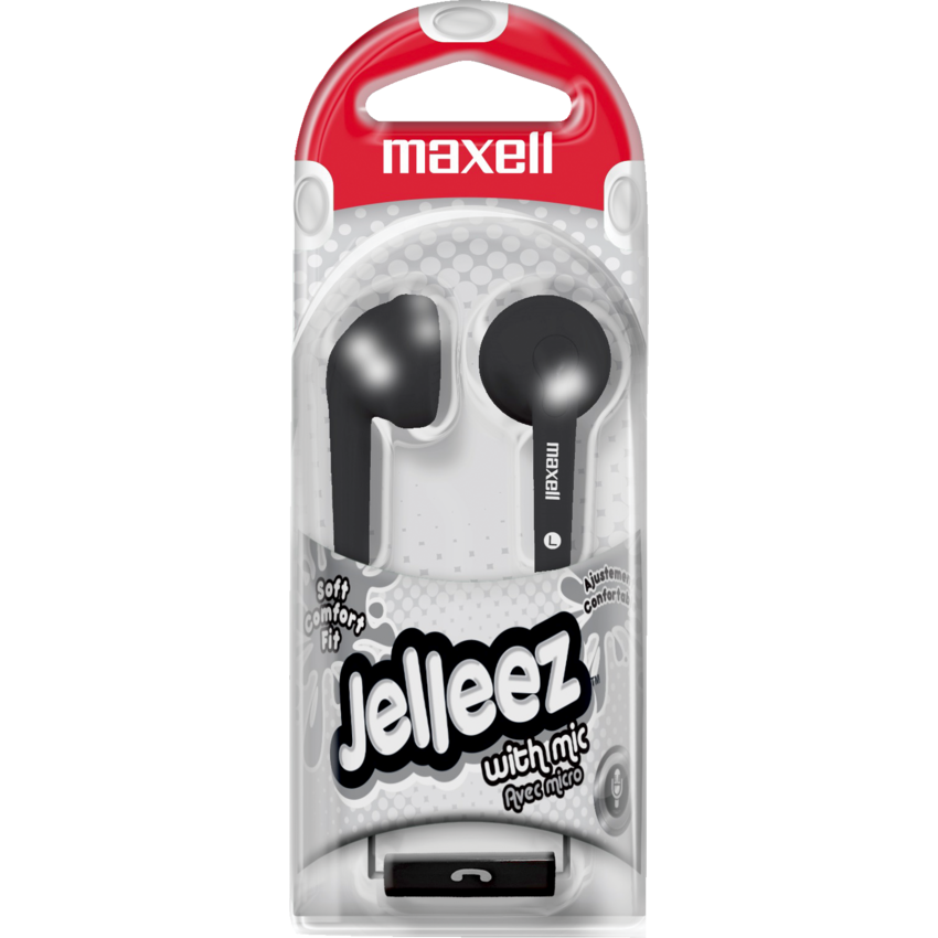 Maxell Jelleez Stereo Earbuds with Mic Black